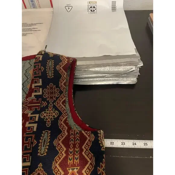 Vintage Carla New Mexico Vest Womens Large Button Up Multicolor Southwestern 90s - Picture 4 of 6